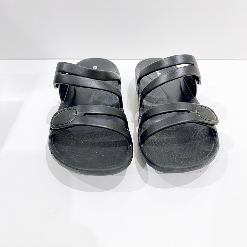 Style & Co Jessaa Double Band Slide Sandals EVA Adjustable Strap Black 9 NEW - Picture 2 of 10